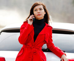 Young woman calling attorney after accident