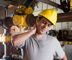Worker with neck pain
