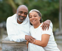 Married couple outside 