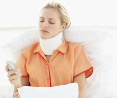 Injured woman calling attorney