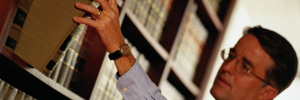 Attorney studying case