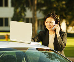 Young woman involved in an auto accident